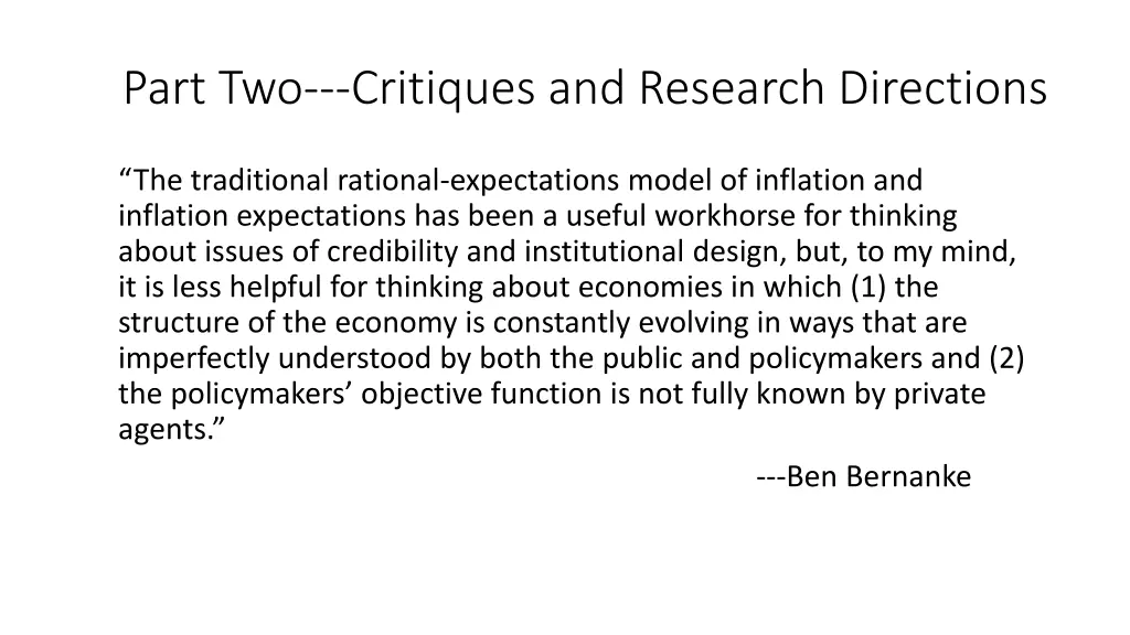 part two critiques and research directions
