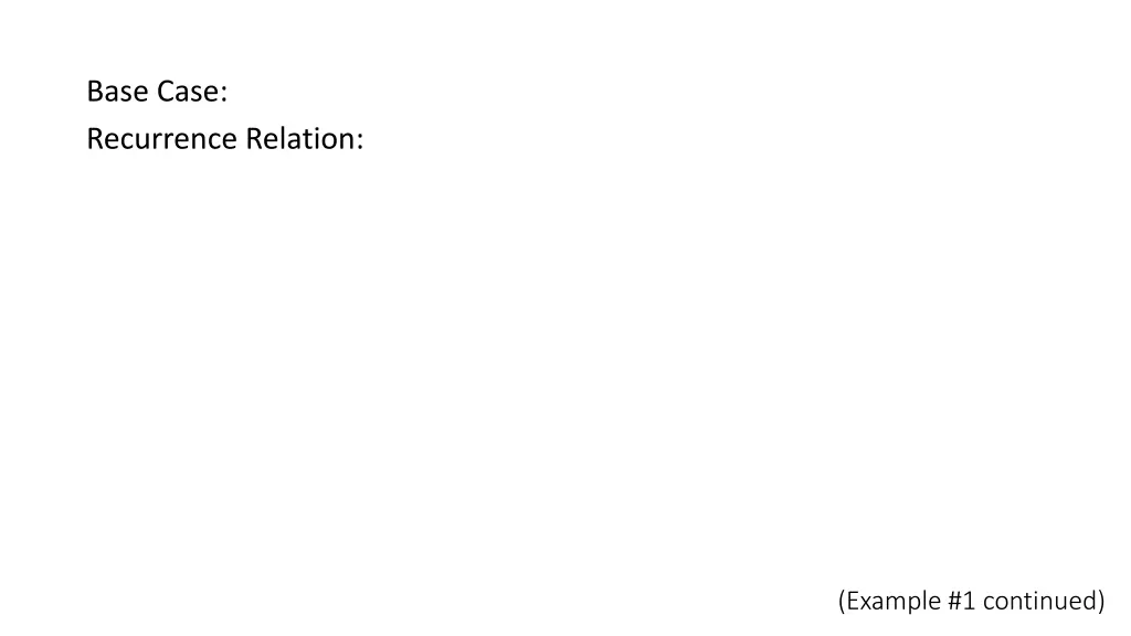 base case recurrence relation