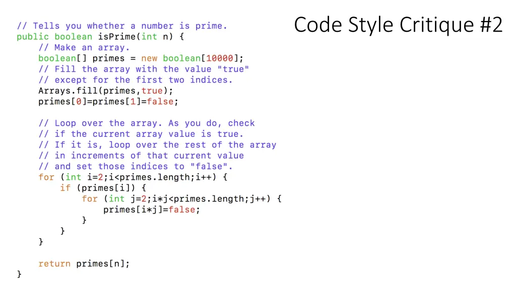 code style critique 2