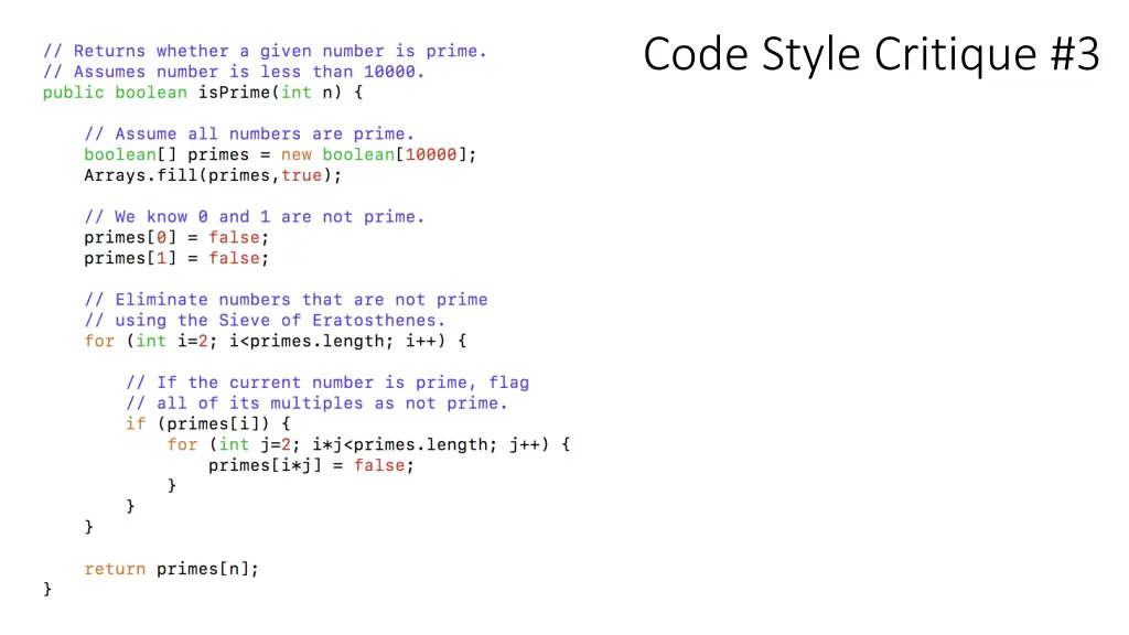 code style critique 3