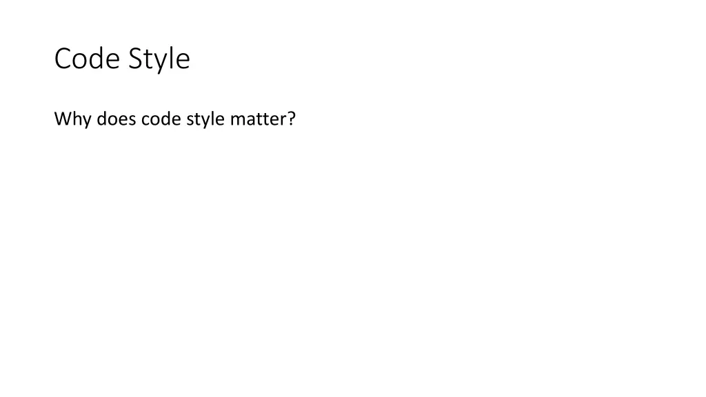code style