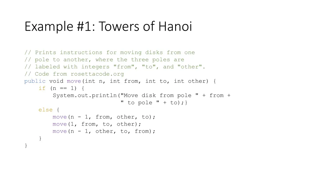 example 1 towers of hanoi