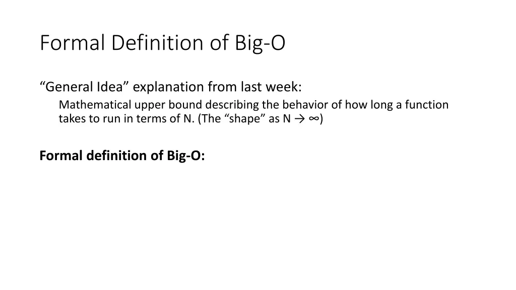 formal definition of big o