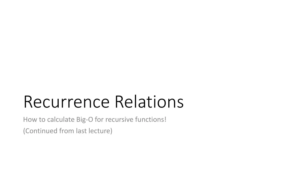 recurrence relations how to calculate