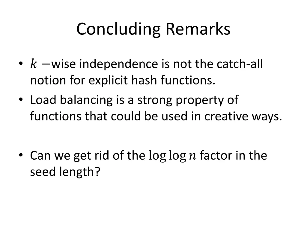 concluding remarks