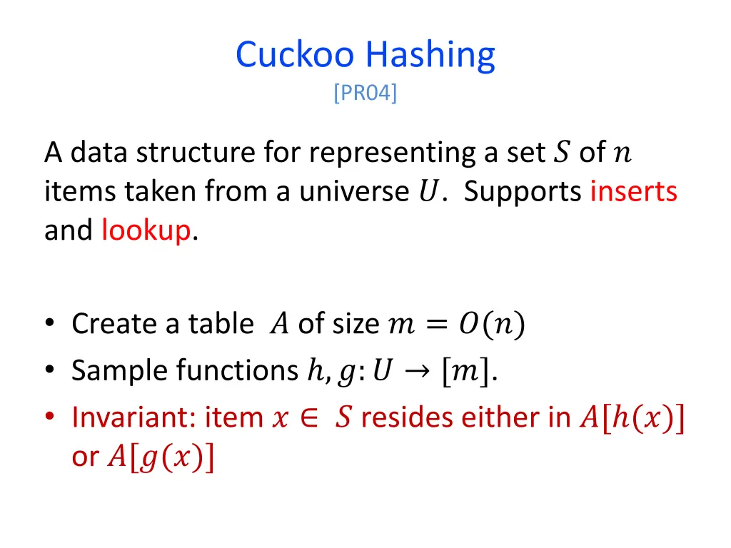 cuckoo hashing pr04