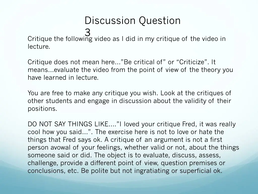 discussion question 3
