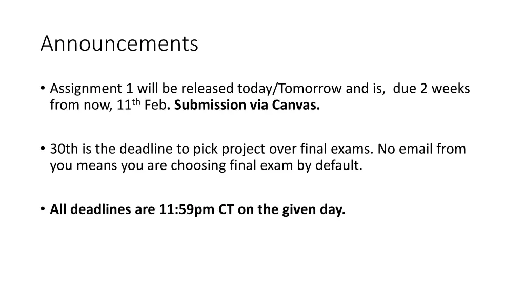 announcements