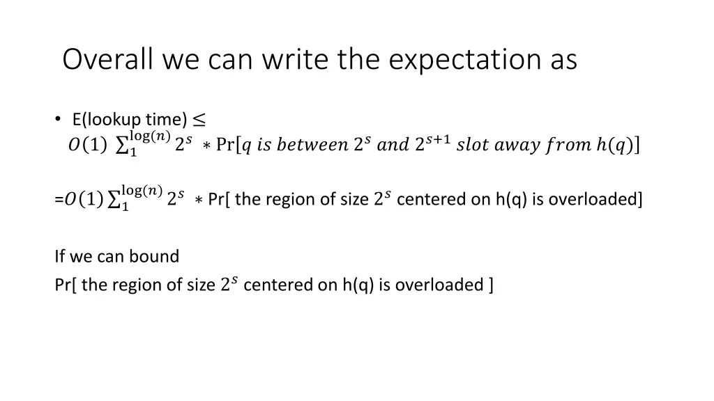 overall we can write the expectation as