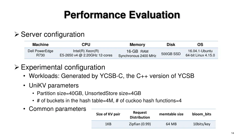 performance evaluation