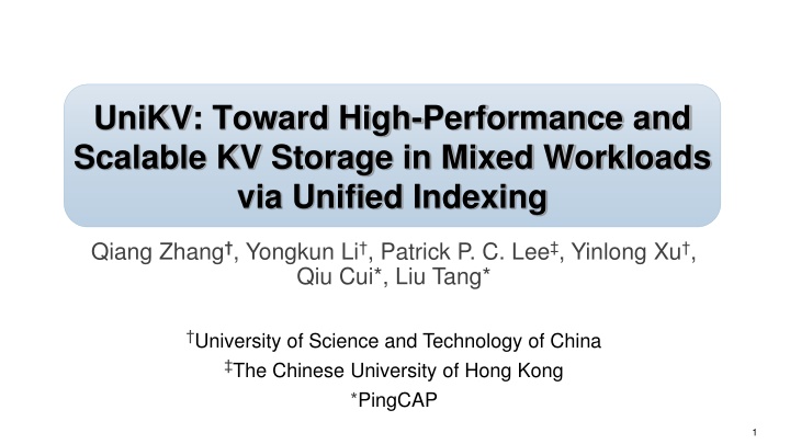 unikv toward high performance and scalable