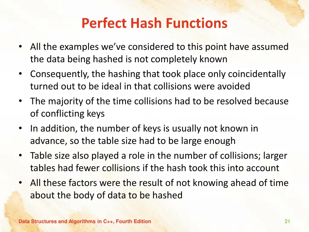 perfect hash functions