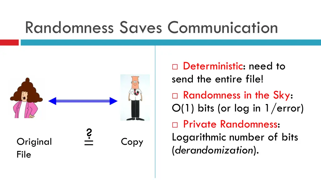 randomness saves communication