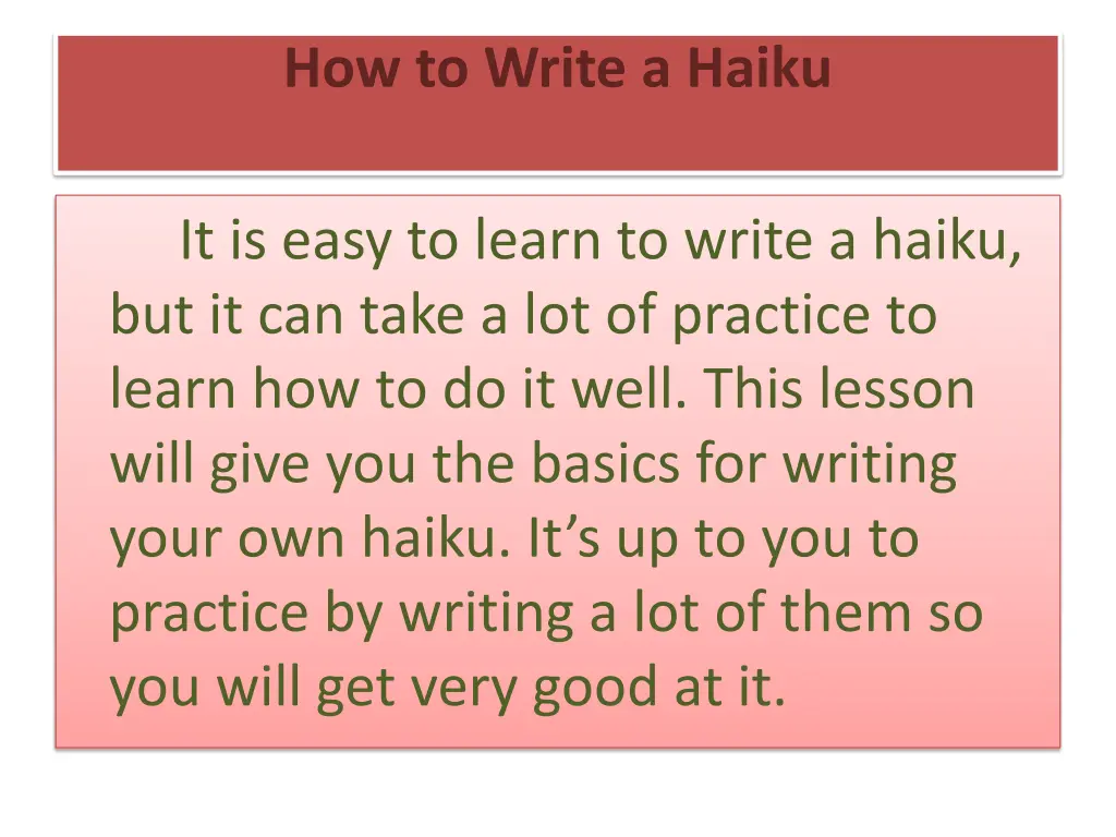 how to write a haiku
