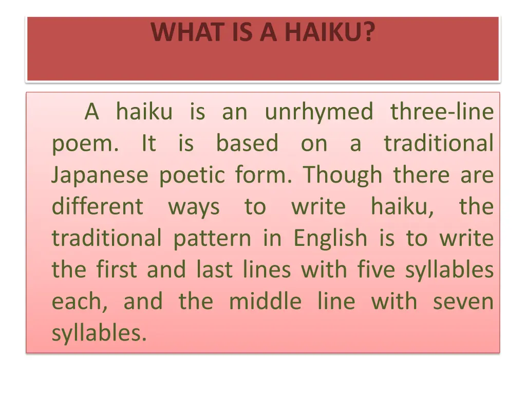 what is a haiku