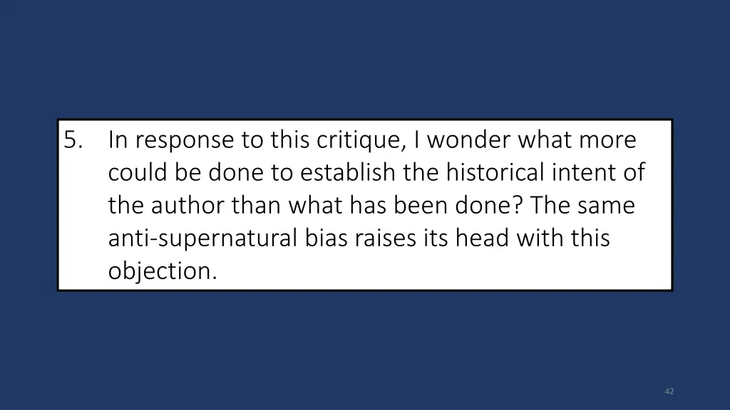 5 in response to this critique i wonder what more