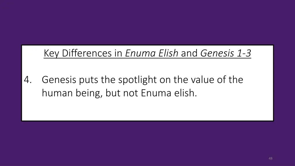 key differences in enuma elish and genesis 1 3 3