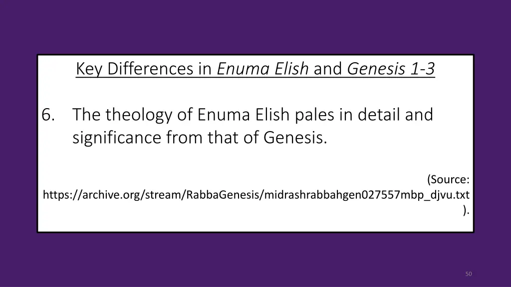 key differences in enuma elish and genesis 1 3 5