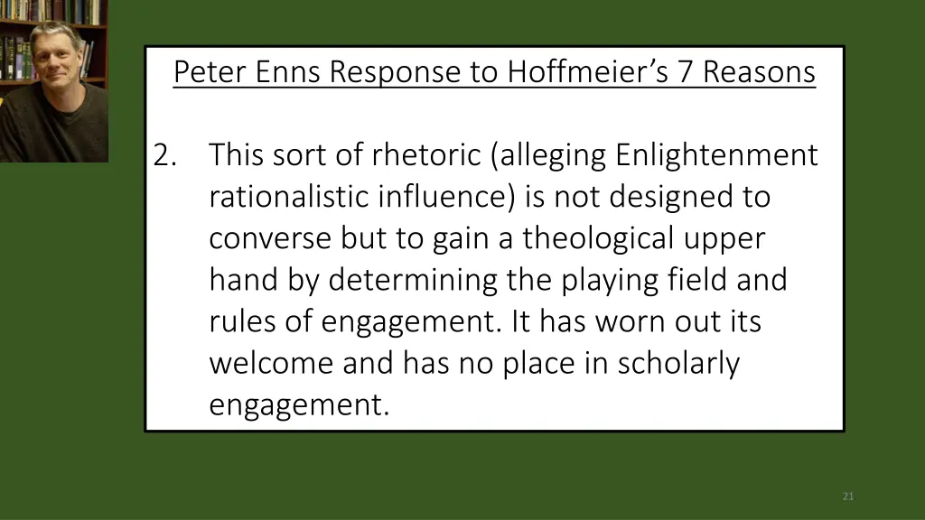 peter enns response to hoffmeier s 7 reasons 1