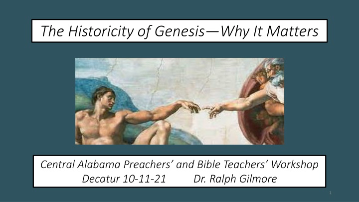 the historicity of genesis why it matters