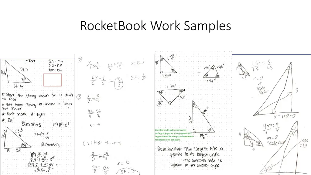 rocketbook work samples