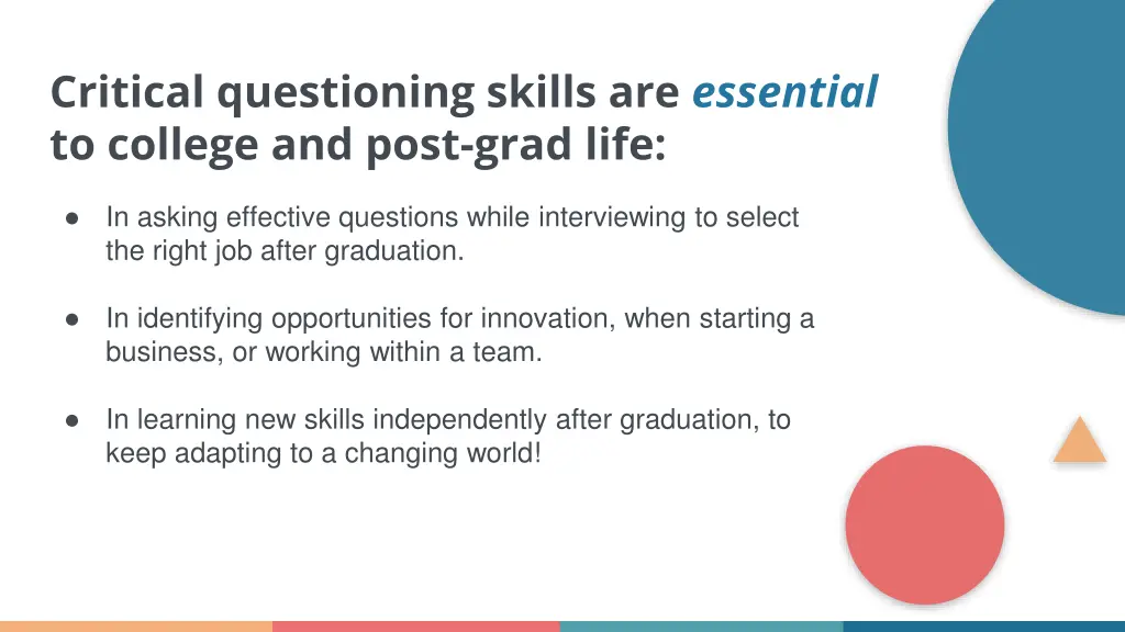 critical questioning skills are essential