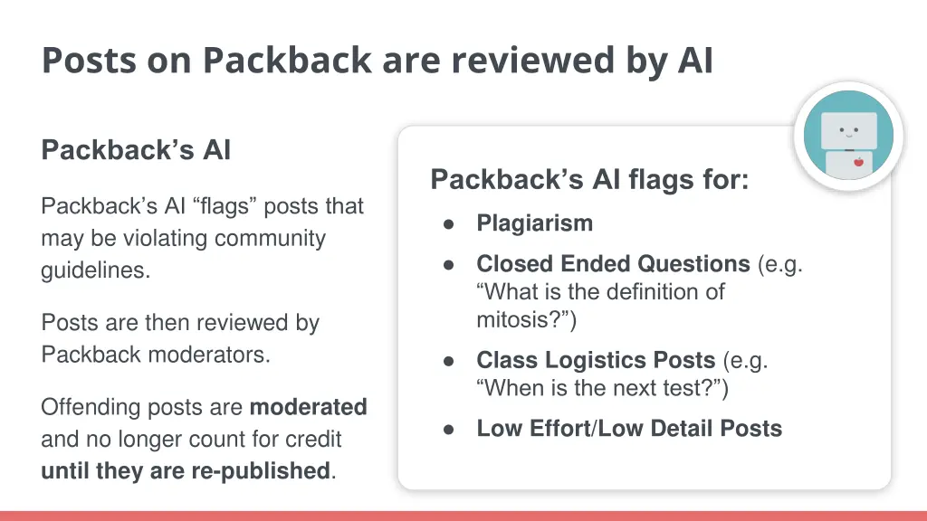 posts on packback are reviewed by ai
