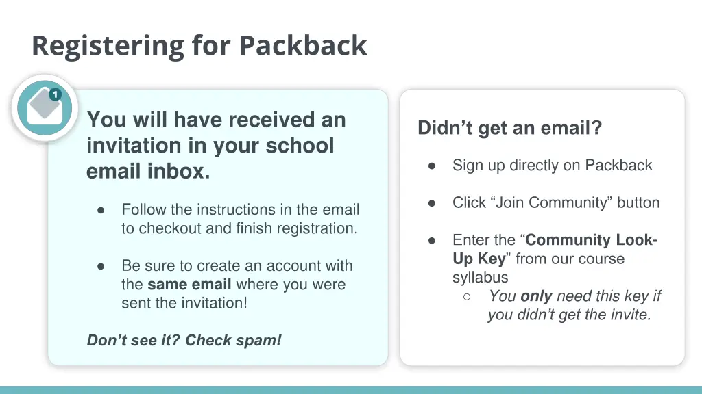 registering for packback