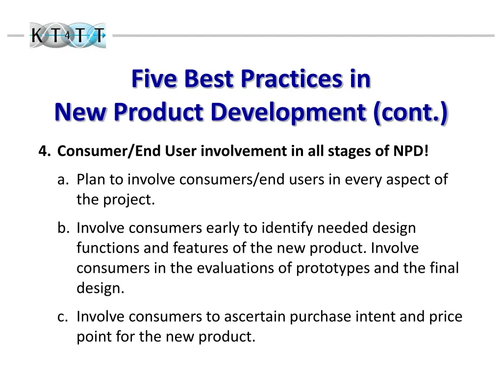 five best practices in new product development 2