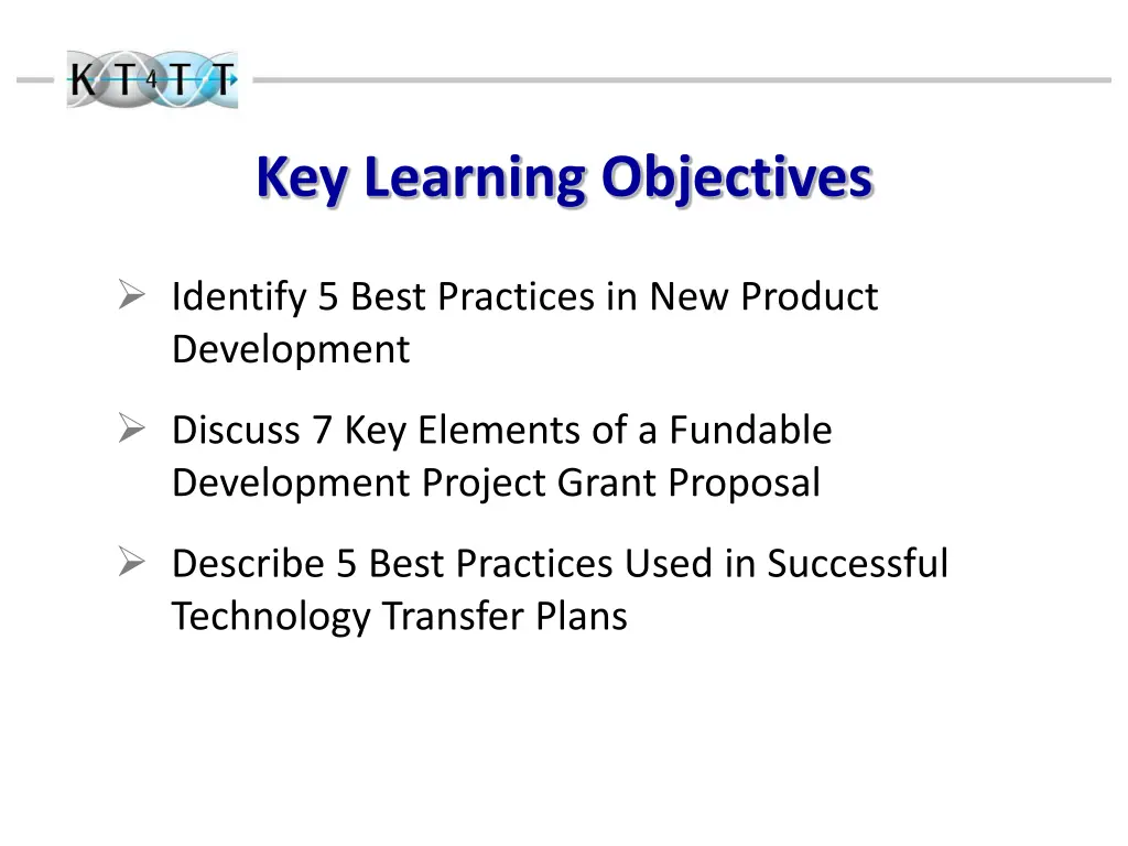 key learning objectives