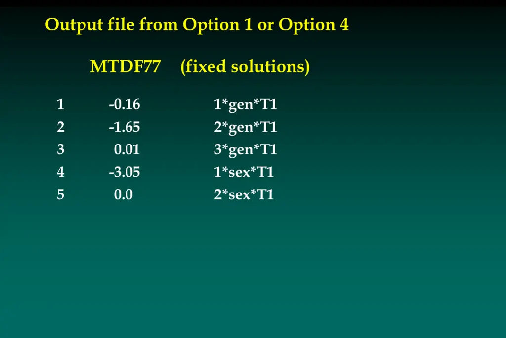 output file from option 1 or option 4