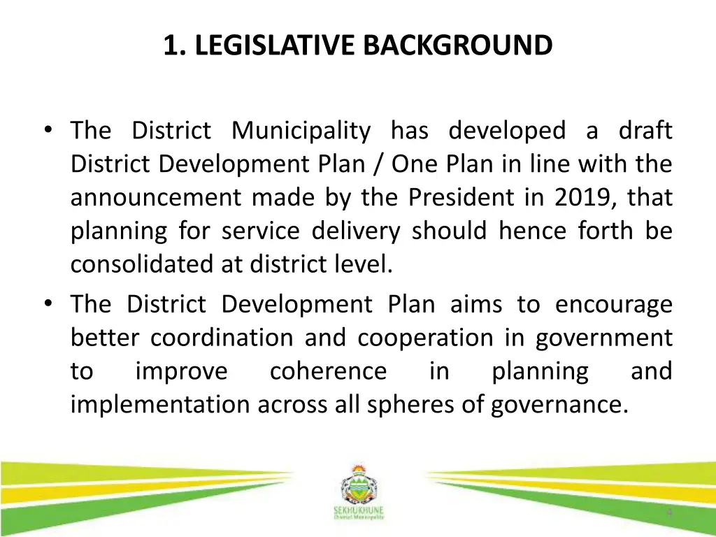 1 legislative background 1