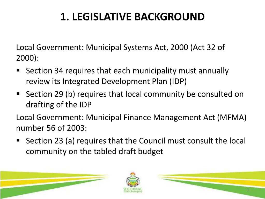 1 legislative background