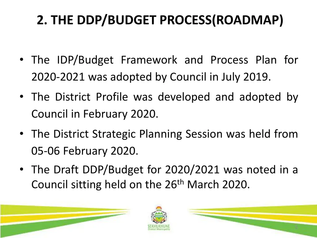 2 the ddp budget process roadmap