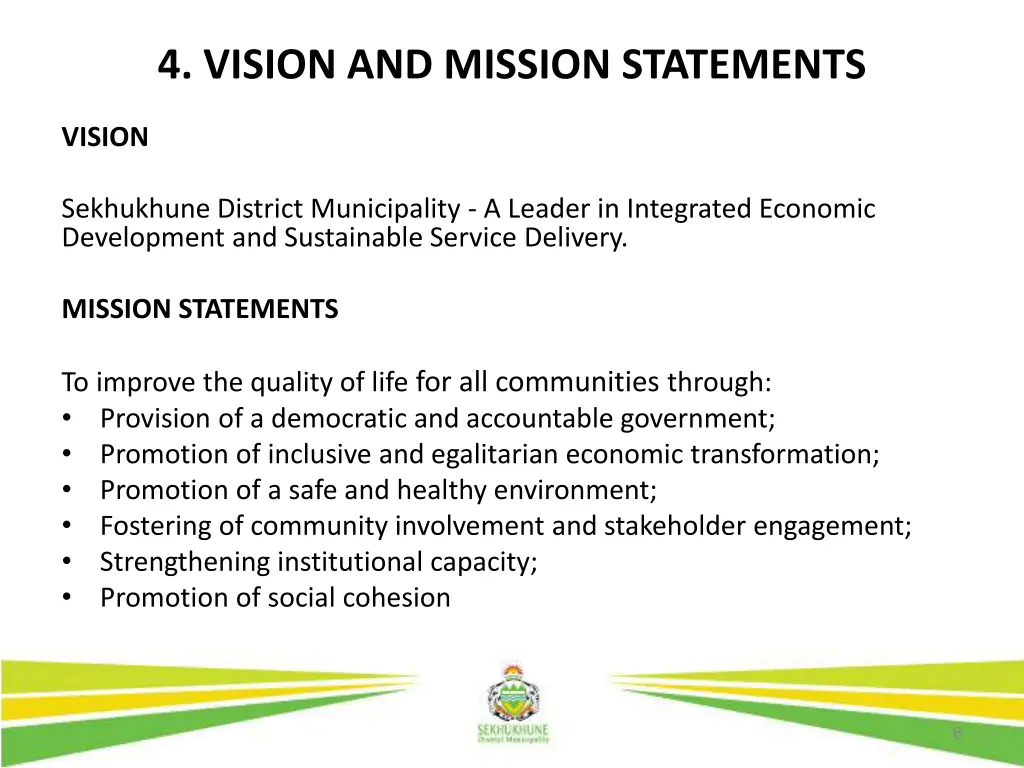 4 vision and mission statements
