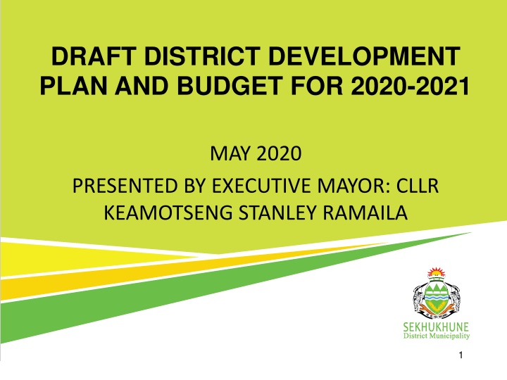 draft district development plan and budget