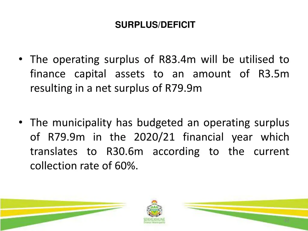 surplus deficit