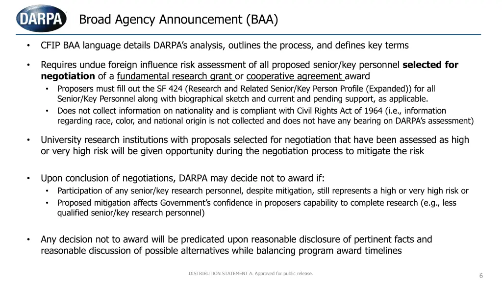 broad agency announcement baa