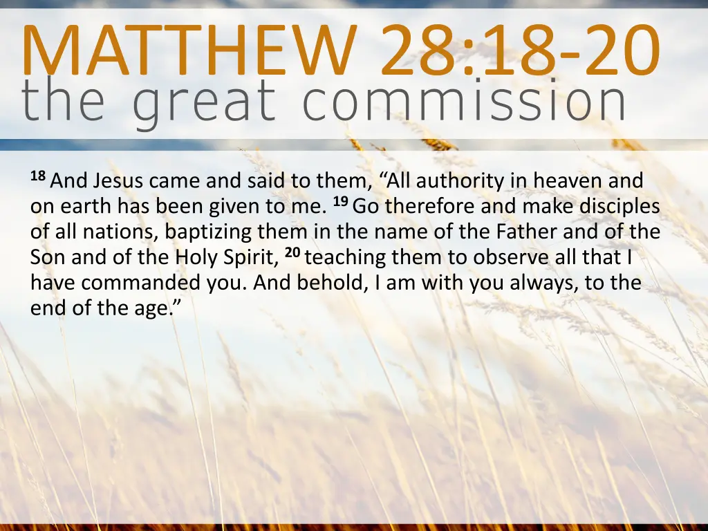 matthew 28 18 20 the great commission