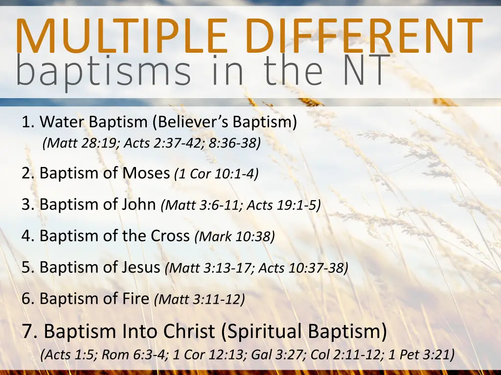 multiple different baptisms in the nt 3