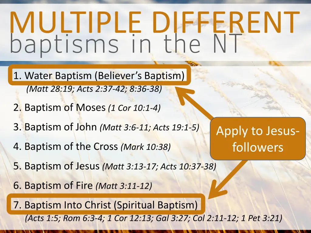 multiple different baptisms in the nt 4