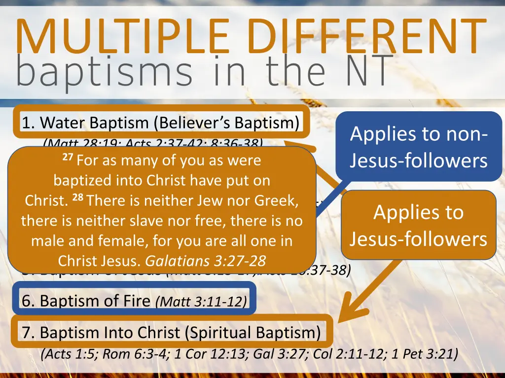 multiple different baptisms in the nt 6