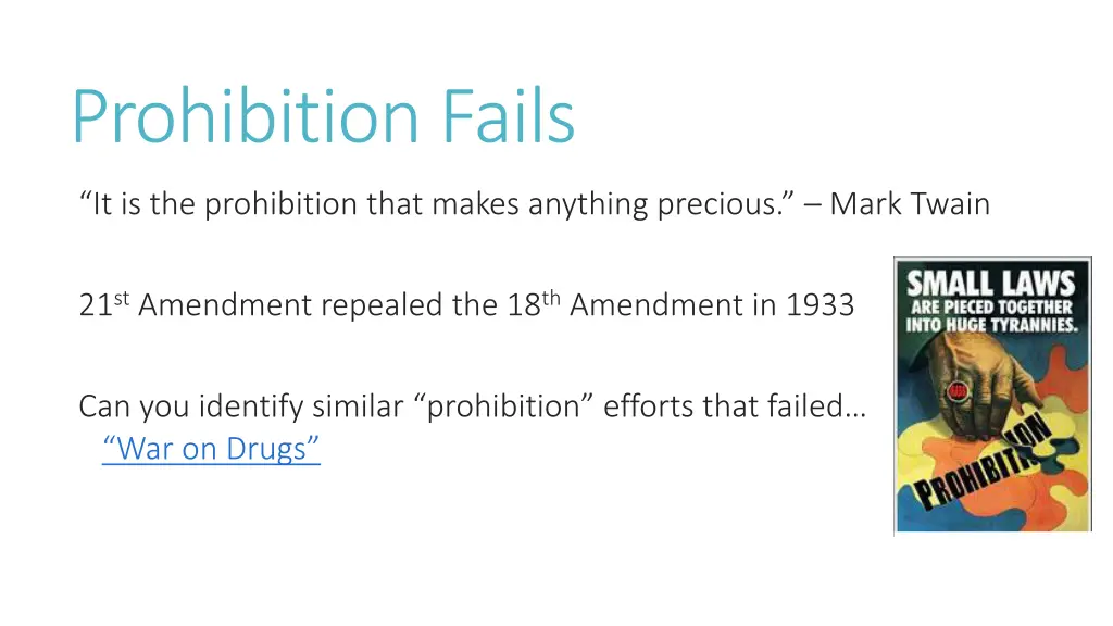 prohibition fails