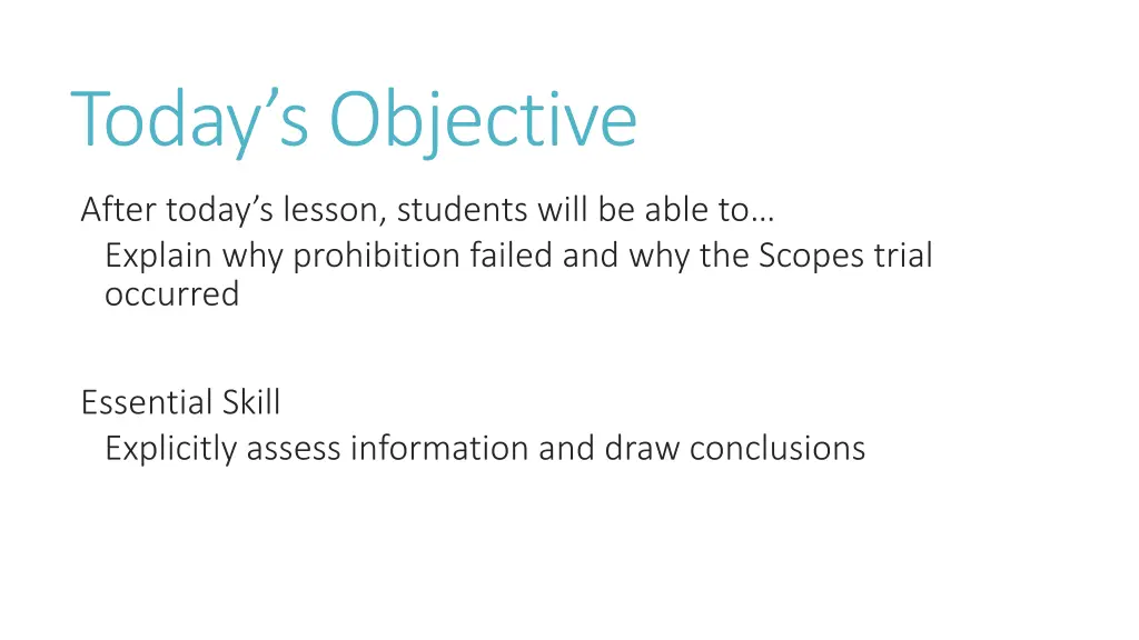 today s objective