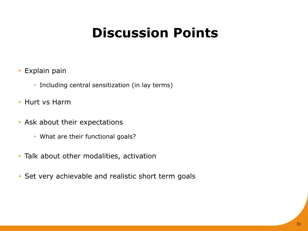 discussion points