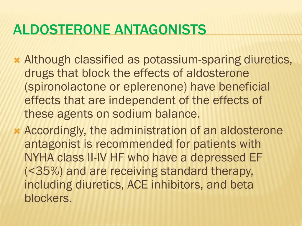 aldosterone antagonists