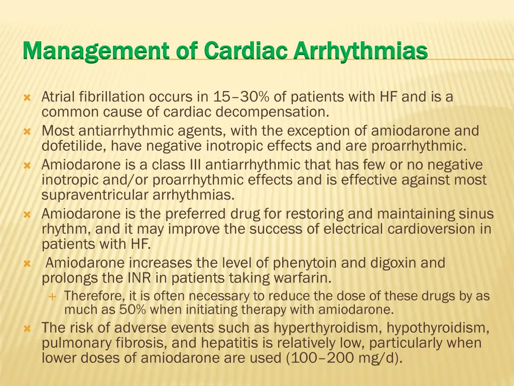 management of cardiac arrhythmias management