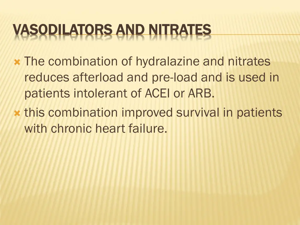vasodilators and nitrates vasodilators