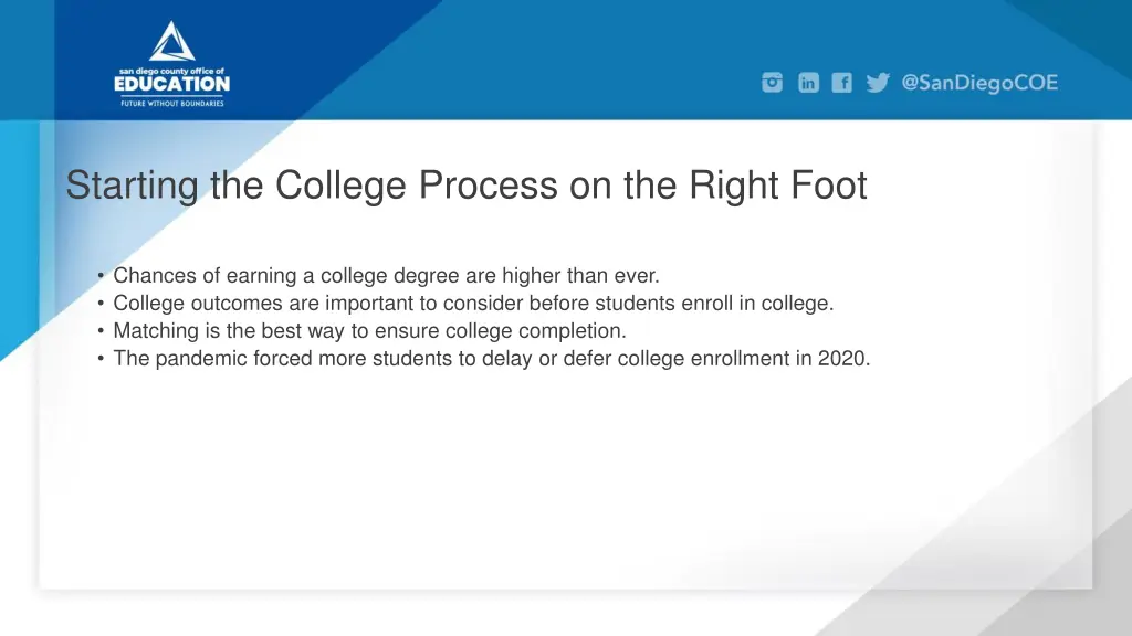starting the college process on the right foot