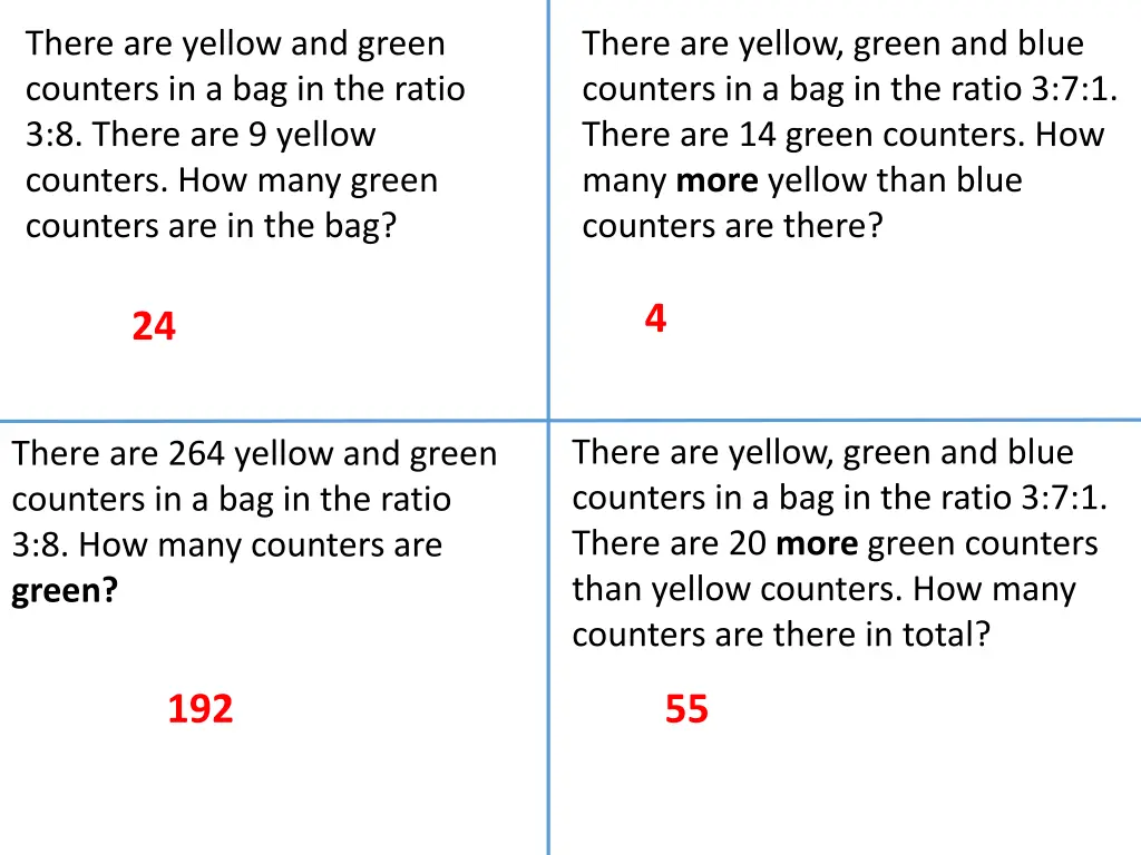 there are yellow and green counters 1
